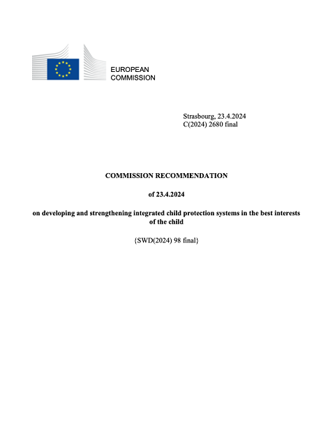 Recommendation on developing and strengthening integrated child protection systems